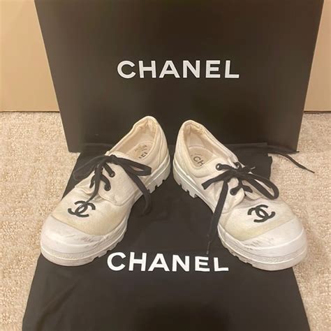 chanel canvas sneakers|authentic chanel sneakers.